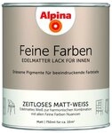 Alpina Wandfarbe Alpina Feine Farben Lack Zeitloses Matt-Wei&szlig; 750