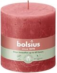 Bolsius Stumpenkerze Bolsius Rustik Stumpenkerzen rosa Bl&uuml;te, H&ouml;he: 10