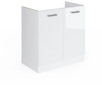 Vicco Unterschrank R-Line, Wei&szlig; Hochglanz/Wei&szlig;, 80 cm ohne Arbeitsplatte...