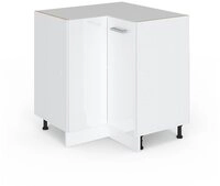Vicco Eckunterschrank R-Line, Wei&szlig; Hochglanz/Wei&szlig;, 75.6 cm ohne Arbeitsplatte