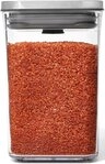 OXO SteeL Vorratsdose Pop, Edelstahl, Kunststoff, (1-tlg), KLEINES QUADRAT KURZ - 1L