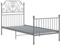 vidaXL Bett Bettgestell Grau Metall 100x200 cm