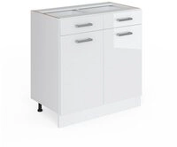 Vicco Unterschrank R-Line, Wei&szlig; Hochglanz/Wei&szlig;, 80 cm ohne Arbeitsplatte...