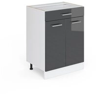 Vicco Unterschrank R-Line, Anthrazit Hochglanz/Wei&szlig;, 60cm, Schublade, ohne
