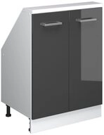 Vicco Unterschrank R-Line, Anthrazit Hochglanz/Wei&szlig;, 60 cm mit 2 T&uuml;ren (1-St)