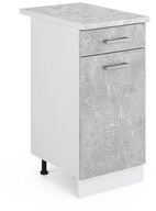 Vicco Unterschrank R-Line, Beton/Wei&szlig;, 40 cm, AP Marmor (1-St)