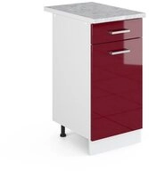Vicco Unterschrank R-Line, Rot Hochglanz/Wei&szlig;, 40 cm, AP Marmor (1-St)