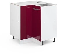 Vicco Eckunterschrank R-Line, Rot Hochglanz/Wei&szlig;, 75.6 cm ohne Arbeitsplatte...