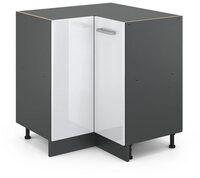 Vicco Eckunterschrank R-Line, Wei&szlig; Hochglanz/Anthrazit, 75.6 cm ohne...