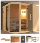 weka Sauna Sara 2, BxTxH: 244 x 194 x 199 cm, 68 mm, 9 kW Ofen mit ext....