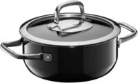 WMF Bratentopf Fusiontec Compact Bratentopf mit Glasdeckel, 18 cm, Black, Fusiontec