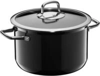 WMF Fleischtopf Fusiontec Compact Kochtopf mit Glasdeckel, 24 cm, Black, Fusiontec