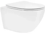 LuxeBath Tiefsp&uuml;l-WC Sp&uuml;lrandloses H&auml;nge WC Keramik mit WC-Sitz abnehmbar