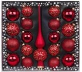 MAGIC by Inge Weihnachtsbaumkugel Kugelsortiment mit Spitze 19 Stk Traditional Red