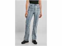 URBAN CLASSICS Bequeme Jeans Urban Classics Damen Ladies High Waist Straight Slit