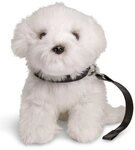 Uni-Toys Kuscheltier Malteser mit Leine - 26 cm (L&auml;nge) - Pl&uuml;sch-Hund -