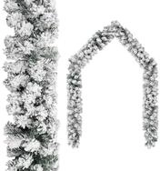 vidaXL Christbaumschmuck Weihnachtsgirlande mit Schnee Gr&uuml;n 5 m PVC (1-tlg)