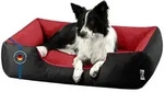 BedDog Tierbett Hundebett LUPI mit Rand, Bezug abnehmbar rot|schwarz 65 cm x 80...