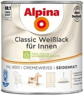 Alpina Wei&szlig;lack ALPINA Classic Wei&szlig;lack f&uuml;r Innen, Cremewei&szlig;, seidenmatt, 750ml