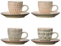 Bloomingville Espressotasse C&eacute;cile Espresso Cup & Saucer,Rose,Stoneware, 90ml,...