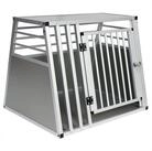 EUGAD Tiertransportbox, Hundetransportbox Alu Reisebox Autobox XL Silber