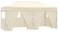 vidaXL Partyzelt, Profi-Pavillon Faltbar mit 4 Seitenw&auml;nden 3&times;6m Stahl Creme