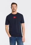 T-Shirt HUGO "Diragolino", Herren, Gr. L, blau (dunkelblau405), Single Jersey,
