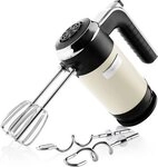 Westinghouse Handmixer Retro-Serie 350 W 5 Stufen mit Turbo LCD-Timer und Knethaken,