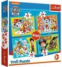 Trefl Puzzle 4 in 1 Puzzle, Das lustige Team von PAW Patrol, von 12 bis 24...