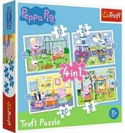 Trefl Puzzle 4 in 1 Puzzle Peppa Pig, Puzzleteile