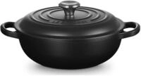 LE CREUSET Br&auml;ter Stew Pot Signature rund schwarz matt 22cm, Emailliertes Gusseisen