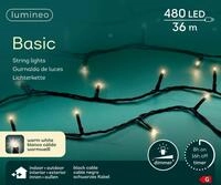 Lumineo LED-Lichterkette Lumineo Lichterkette BASIC 480 LED 36 m warm wei&szlig;,
