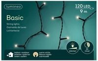 Lumineo LED-Lichterkette Lumineo Lichterkette BASIC 120 LED 9 m warm wei&szlig;, schwarzes