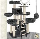tectake Kratzbaum Katzenbaum Gismo 195 cm Diverse Farben (Grau/Wei&szlig;), Vielseitig mit