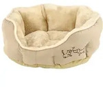 Dehner Tierbett Sammy, oval, beige, versch. Gr&ouml;&szlig;en, hochwertiges
