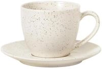 Broste Copenhagen Tasse NORDIC VANILLA Tasse mit Untertasse 0,15&nbsp;l, Steinzeug...