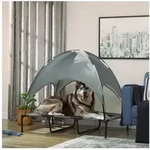 PawHut Tierbett Hundeliege mit Baldachin, Taftstoff, Atmungsaktiv, Netzstoff,...