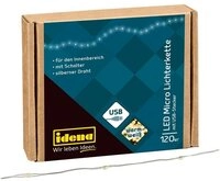 Idena LED-Lichterkette 120er, Micro-LED, mit USB-Stecker, warmwei&szlig;, 13,4 m, mit