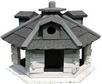 Mucola Vogelhaus Vogelfutterhaus Holz Vogelvilla 48 cm Futtersilo, Mit integriertem