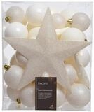 Kaemingk Weihnachtsbaumkugel, Weihnachtskugeln mit Christbaumstern Kunststoff 33er