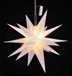 Spetebo LED Stern LED Weihnachtsstern 58cm - 12 LED - mit Auto Timer, 2, LED,