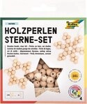 Folia Geschenkkarte Folia Holzperlen Sterne Set NATURE, 161-teilig