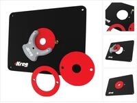 Kreg Fr&auml;se PRS4038 Fr&auml;stisch Einlegeplatte 298 x 235 x 9 mm + 3x Reduzierring 25