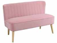 HomCom 2-Sitzer Stoffsofa 117x56,5x77cm rosa
