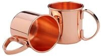 ECHTWERK Glas Moscow Mule Kupferbecher 2er Set, 2-tlg., Edelstahl, Cocktail-Set,