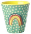 rice Becher Rice Melamin Becher Medium Gr&uuml;n mit Regenbogen und Sternen, 1-tlg.,