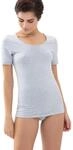 Kurzarmshirt MEY "Cotton Pure", Damen, Gr. 38, grau (light grau melange), Single