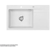 Systemceram K&uuml;chensp&uuml;le KeraDomo STEMA 86 SL Becken links Handbedienung Satin,