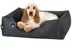 BedDog Tierbett Hundebett ZARA mit Rand, Bezug abnehmbar grau 50 cm x 65 cm