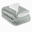 Wohndecke Sherpa Decke Kuscheldecke Glitzereffekt XL Hellgrau Elisa, 150x200cm,